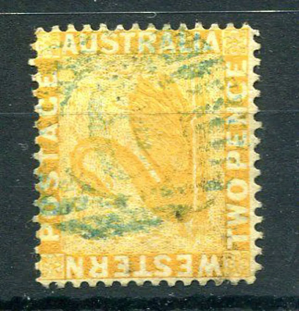 Mandurah 12 bar 6 in blue ink on 2d yellow, wmk ... Image 1++