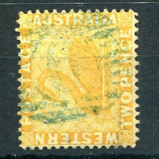 Mandurah 12 bar 6 in blue ink on 2d yellow, wmk ...
