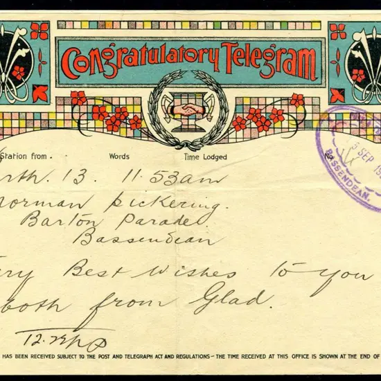 Post & Telegraph Office Bassendean oval for 15 SEP ...
