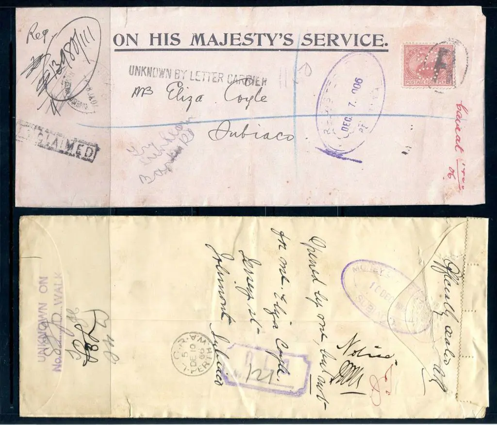 Subiaco Money Order Office on 1906 (7th Dec) OHMS ... Image 1++