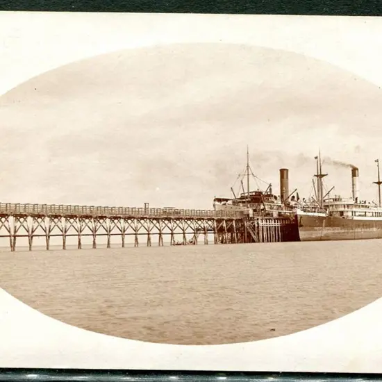 Broome Jetty showing two large steam ships sitting ...