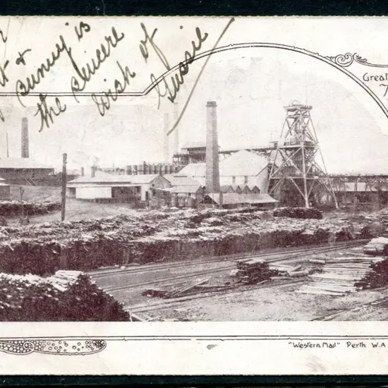 "Great Boulder Mine, Kalgoorlie" b&w Western Mail ...