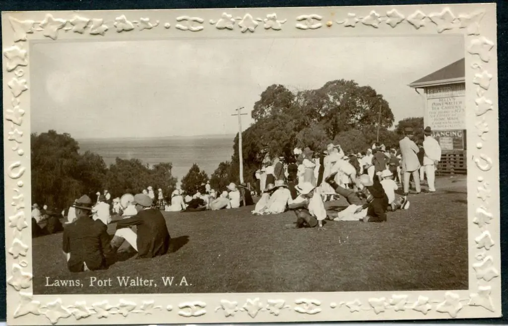 "Lawns, Port Walter, W.A." embossed framed b&w ... Image 1++