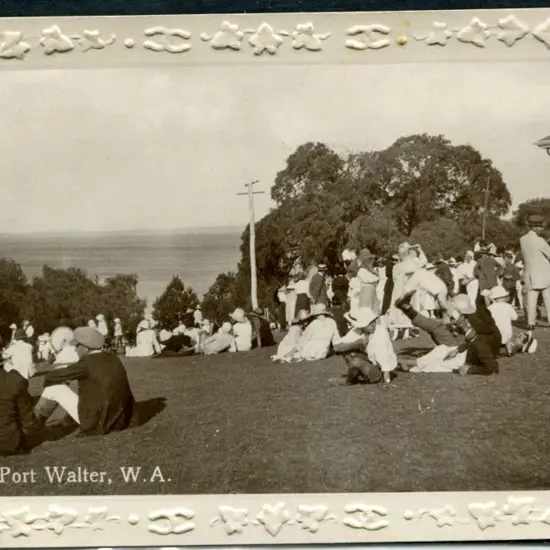 "Lawns, Port Walter, W.A." embossed framed b&w ...