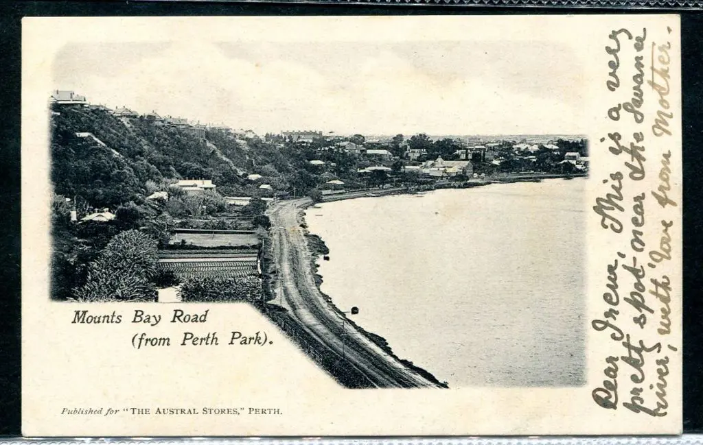 "Mounts Bay Road from Perth Park" b&w Austral ... Image 1++