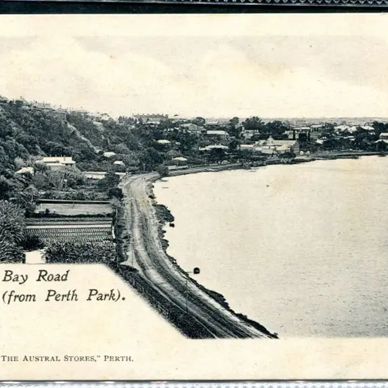 "Mounts Bay Road from Perth Park" b&w Austral ...