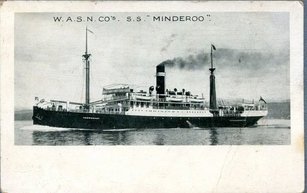 "W.A.S.N. Co's. S.S. Minderoo" b&w by Maclure, ... Image 1++