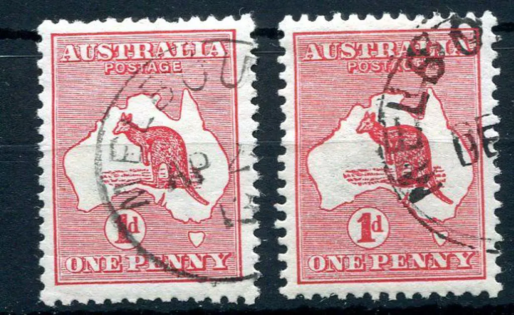 1913 1st Watermark 1d red Die I & Die II CTO pair ... Image 1++
