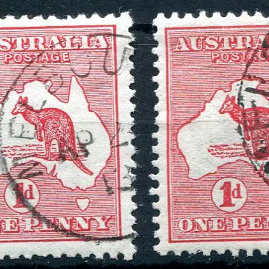 1913 1st Watermark 1d red Die I & Die II CTO pair ...