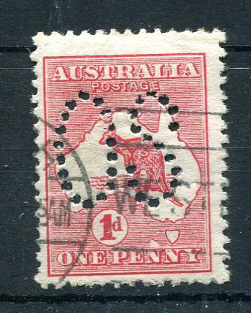 1913 1st Watermark 1d red, Die II, perfined large ... Image 1++