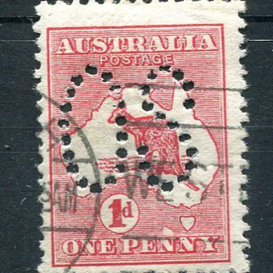 1913 1st Watermark 1d red, Die II, perfined large ...
