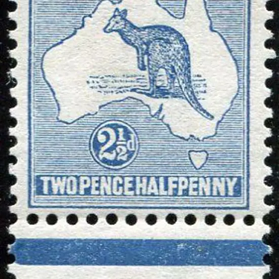 1913 1st Watermark 2½d indigo CA monogram single. ...