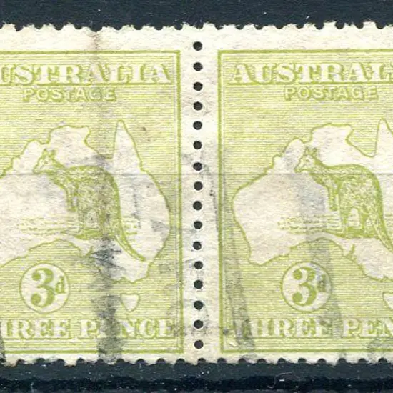1913 1st Watermark 3d olive in Die I/II used pair ...