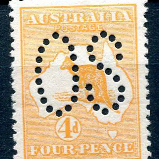 1913 1st Watermark 4d orange perfined large "OS". ...