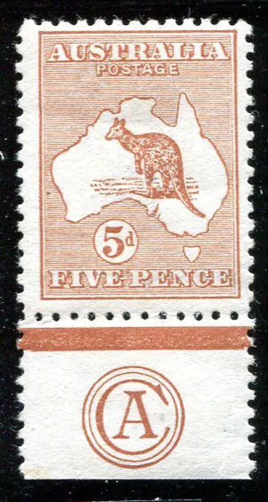 1913 1st Watermark 5d chestnut CA monogram single. ... Image 1++