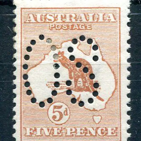 1913 1st Watermark 5d chestnut perfined large ...
