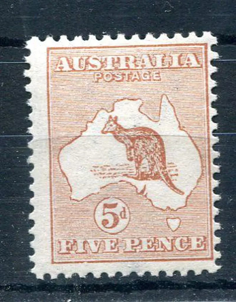 1913 1st Watermark 5d pale chestnut, centered ... Image 1++
