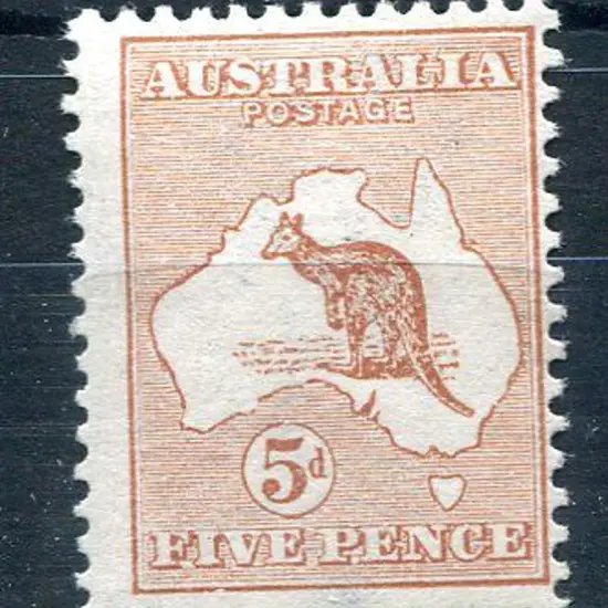 1913 1st Watermark 5d pale chestnut, centered ...