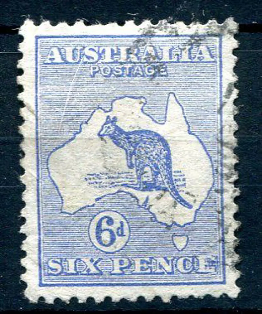 1913 1st Watermark 6d blue with "retouched second ... Image 1++