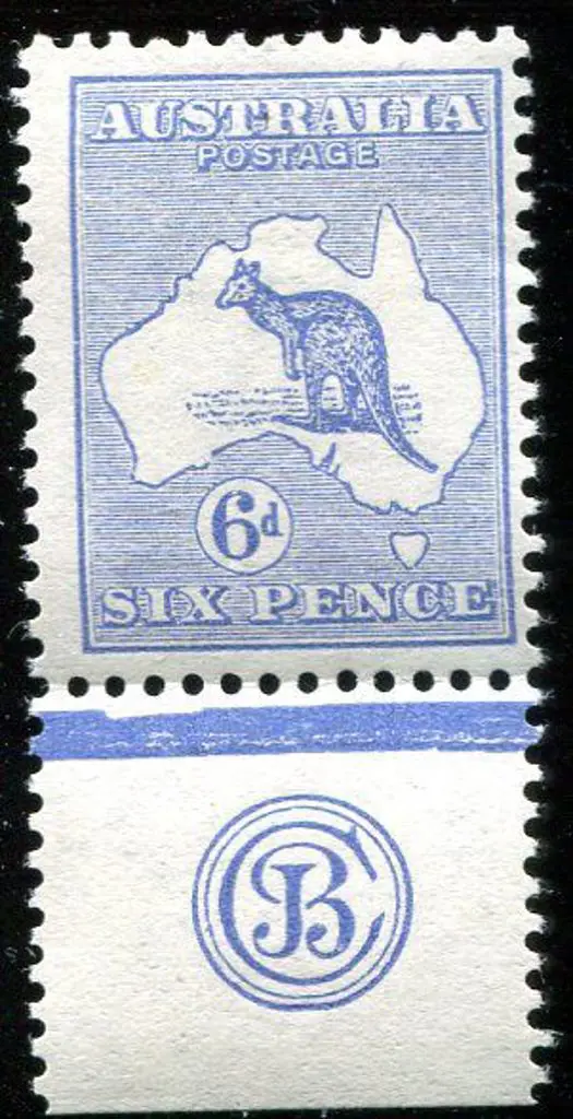 1913 1st Watermark 6d blue with JBC monogram ... Image 1++