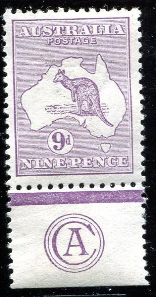 1913 1st Watermark 9d violet CA monogram single. ... Image 1++