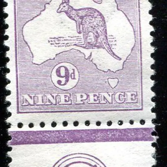 1913 1st Watermark 9d violet CA monogram single. ...