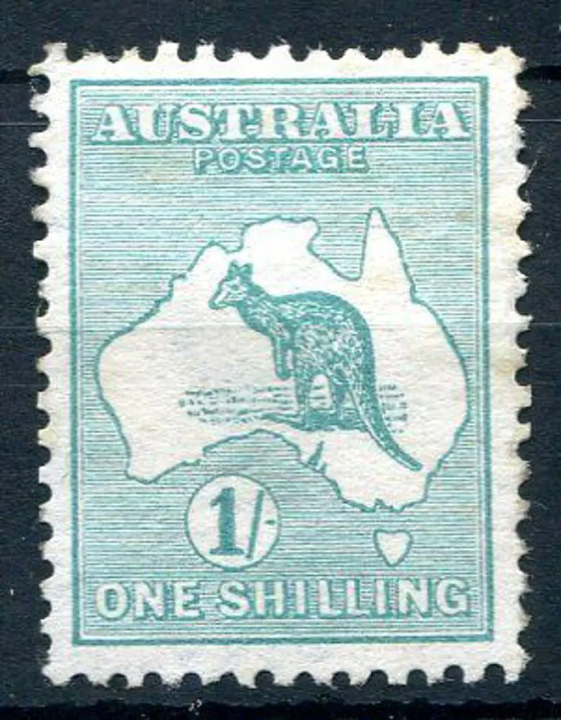 1913 1st Watermark 1/- blue green with wmk ... Image 1++