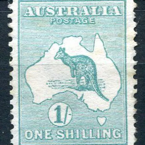 1913 1st Watermark 1/- blue green with wmk ...