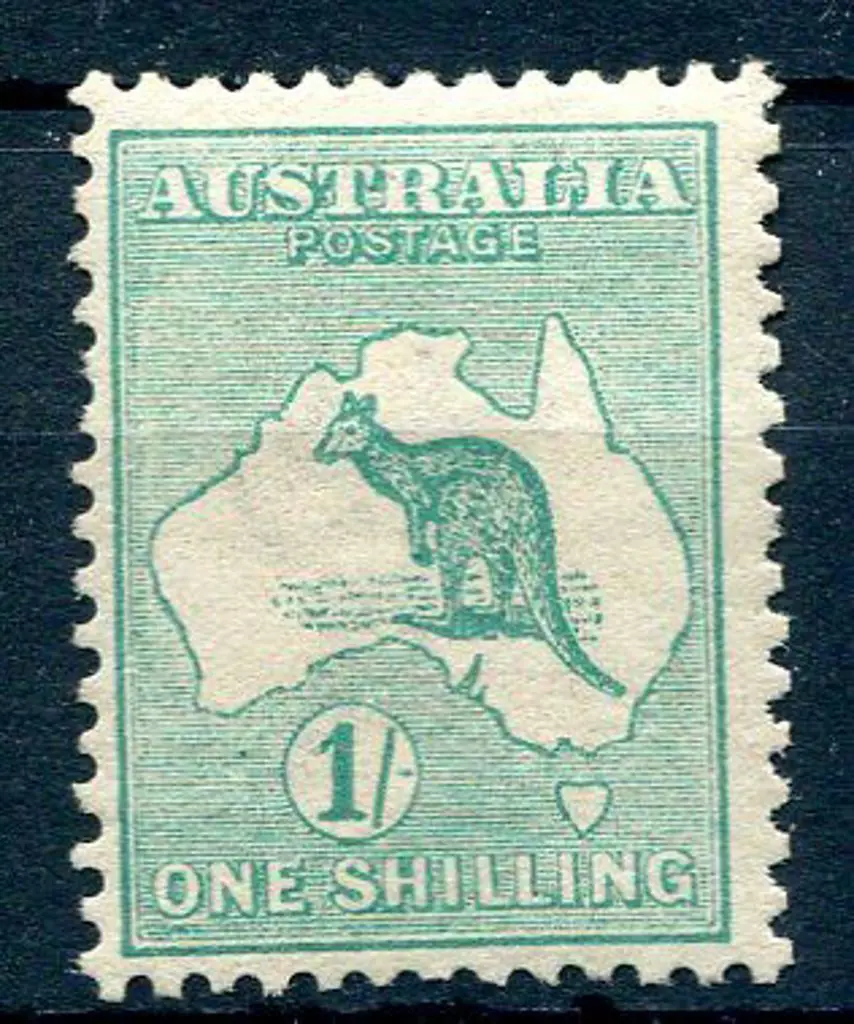 1913 1st Watermark 1/- blue green. MVLH with ... Image 1++