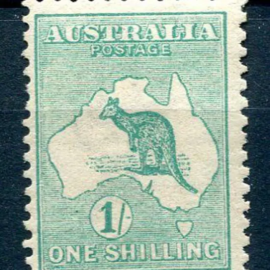 1913 1st Watermark 1/- blue green. MVLH with ...