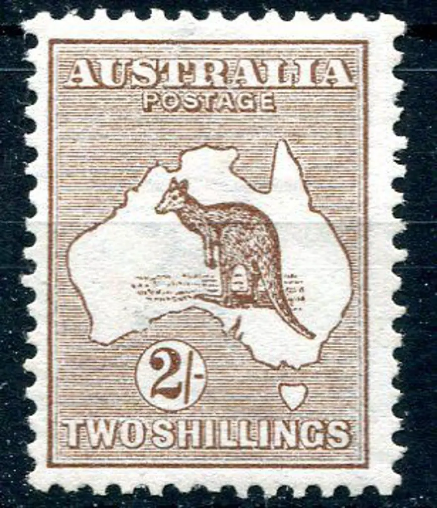 1913 1st Watermark 2/- brown. MLH, centred a ... Image 1++