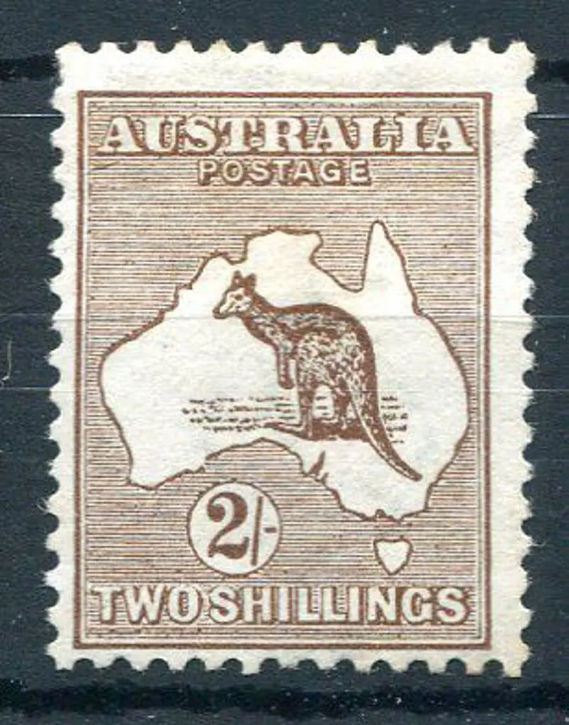 1913 1st Watermark 2/- brown. MLH, centred low ... Image 1++