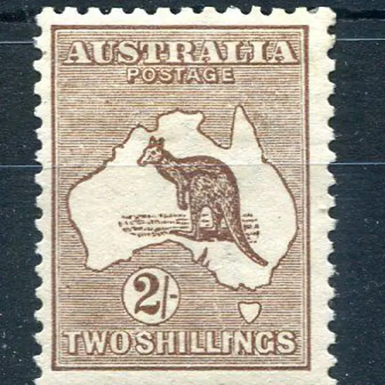 1913 1st Watermark 2/- dark brown. MLH with strong ...