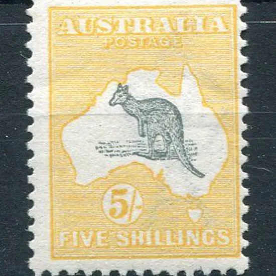 1913 1st Watermark 5/- grey & chrome with "short ...