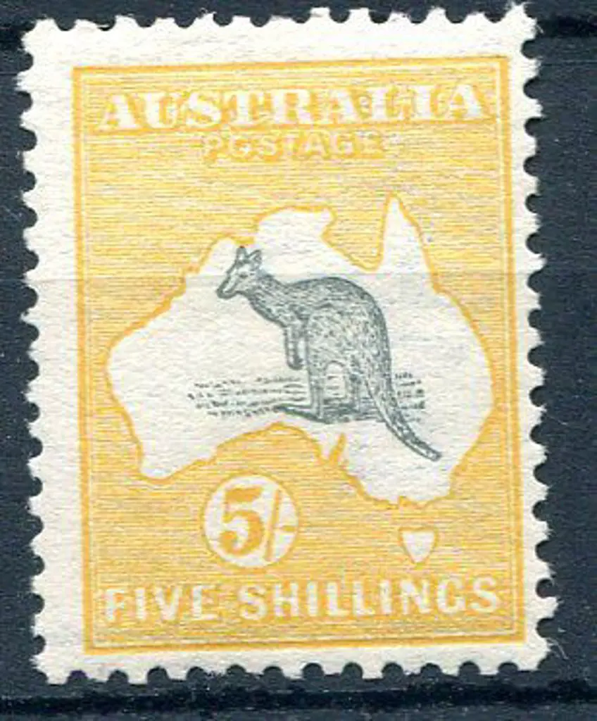 1913 1st Watermark 5/- grey & chrome. Fresh MLH, ... Image 1++