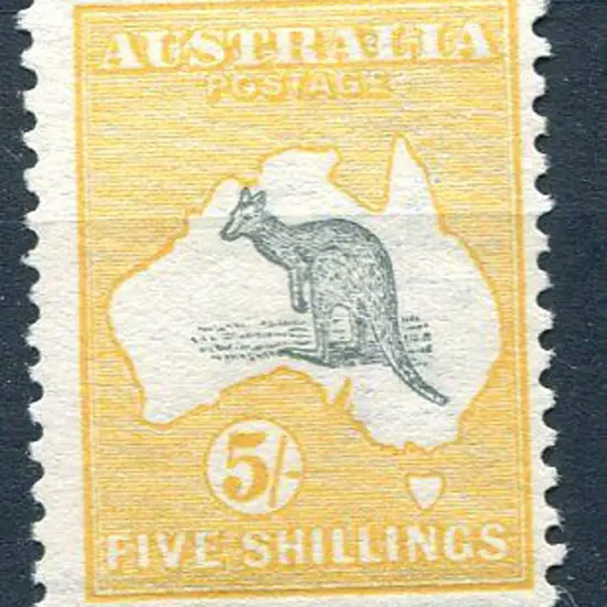 1913 1st Watermark 5/- grey & chrome. Fresh MLH, ...
