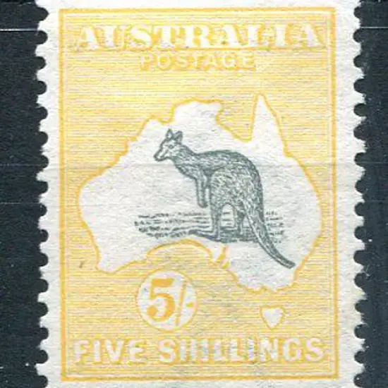 1913 1st Watermark 5/- grey & yellow with "white ...