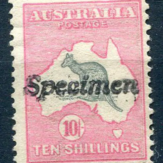 1913 1st Watermark 10/- grey & pink ovptd ...