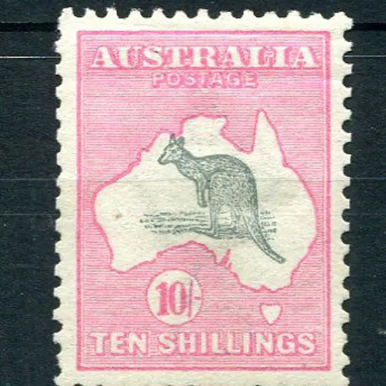 1913 1st Watermark 10/- grey & pink. Minute paper ...