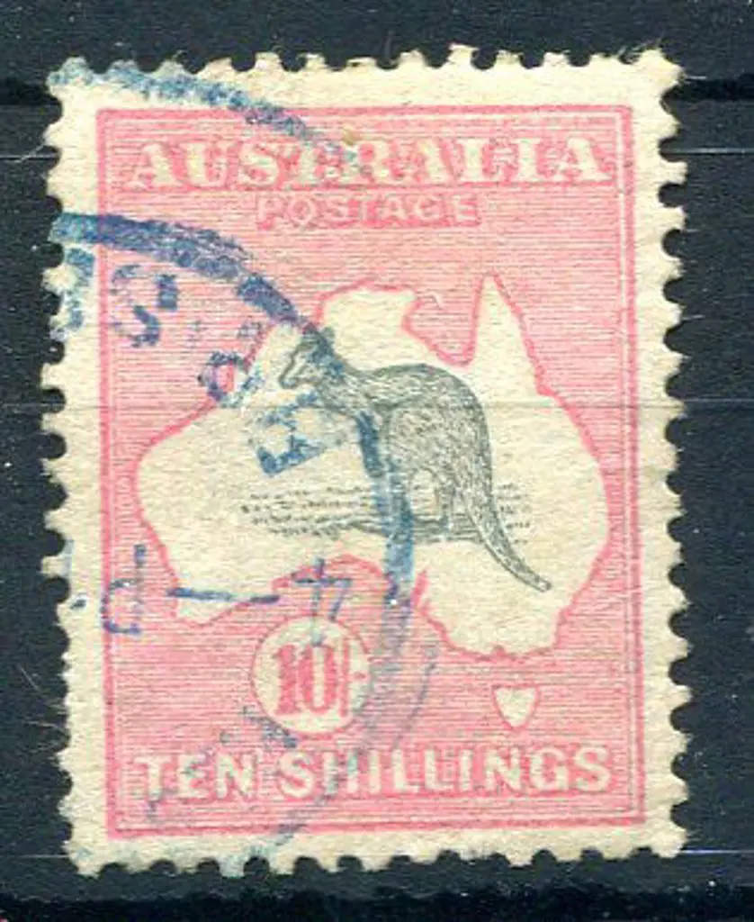 1913 1st Watermark 10/- grey & pink. Useful ... Image 1++