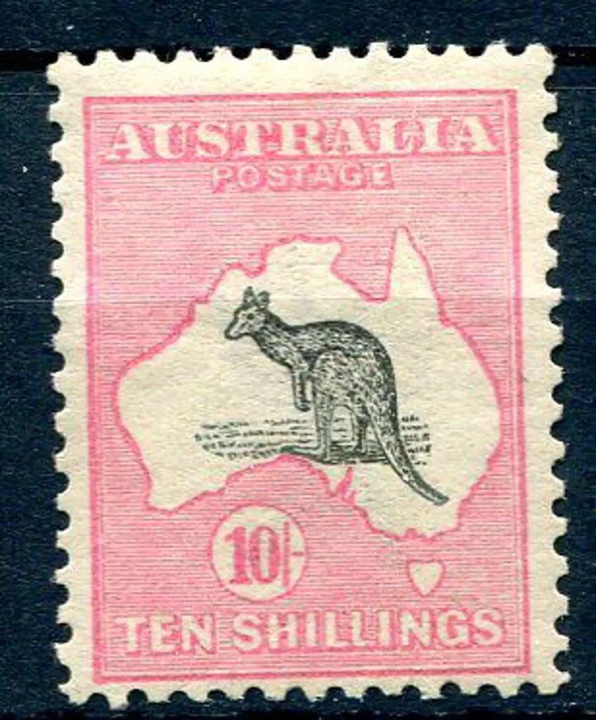1913 1st Watermark 10/- slate & pink. Centred low ... Image 1++
