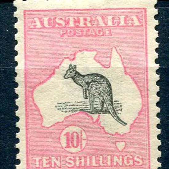 1913 1st Watermark 10/- slate & pink. Centred low ...