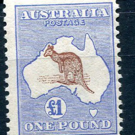1913 1st Watermark £1 red brown & blue. MLH with ...