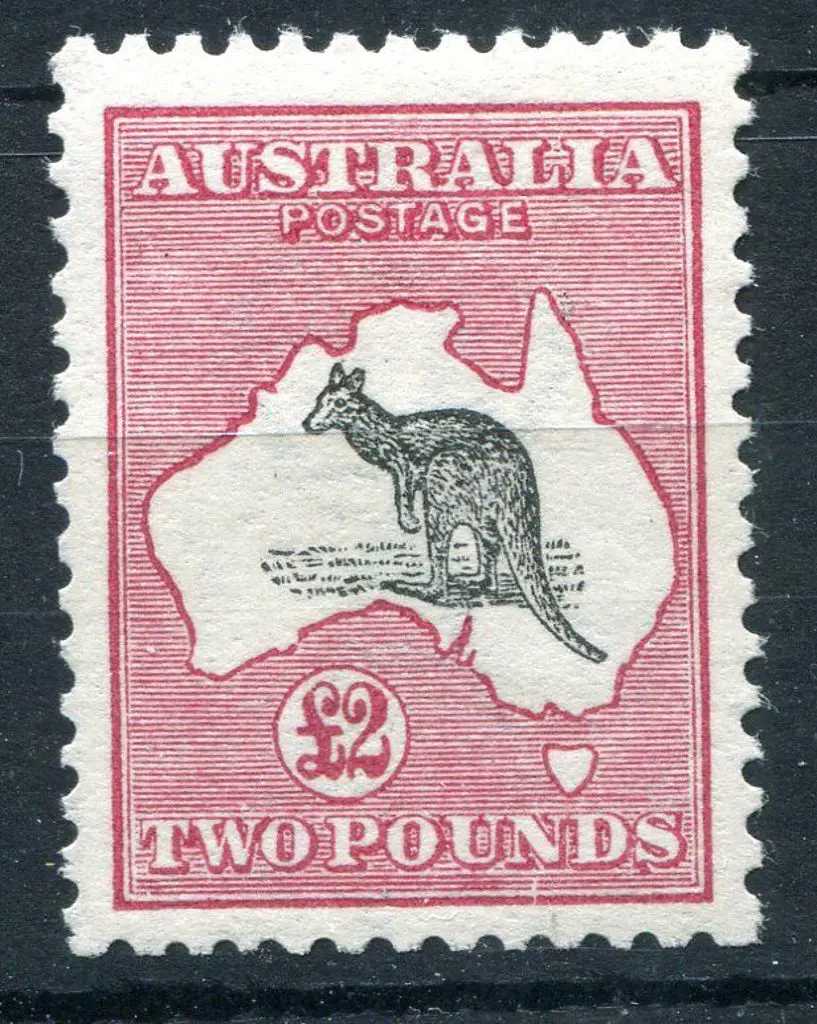 1913 1st Watermark £2 black & rose with "Break in ... Image 1++