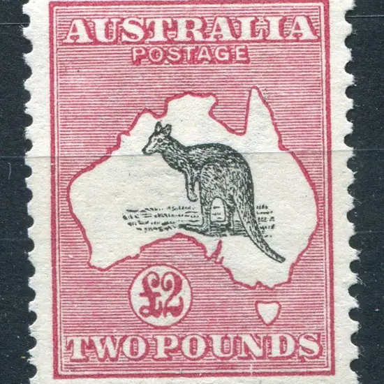 1913 1st Watermark £2 black & rose with "Break in ...
