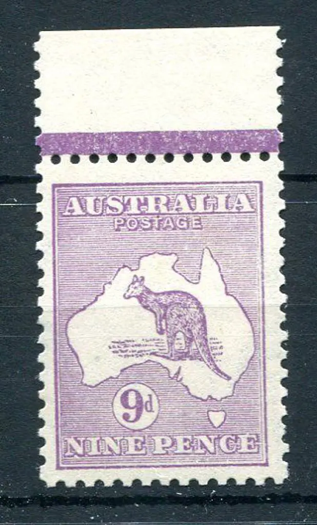 1915 2nd Watermark 9d violet top marginal with ... Image 1++