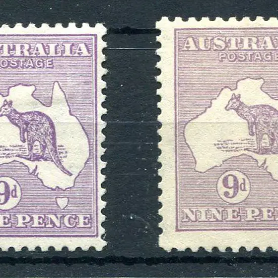 1915 2nd Watermark 9d violet & 9d pale violet. ...