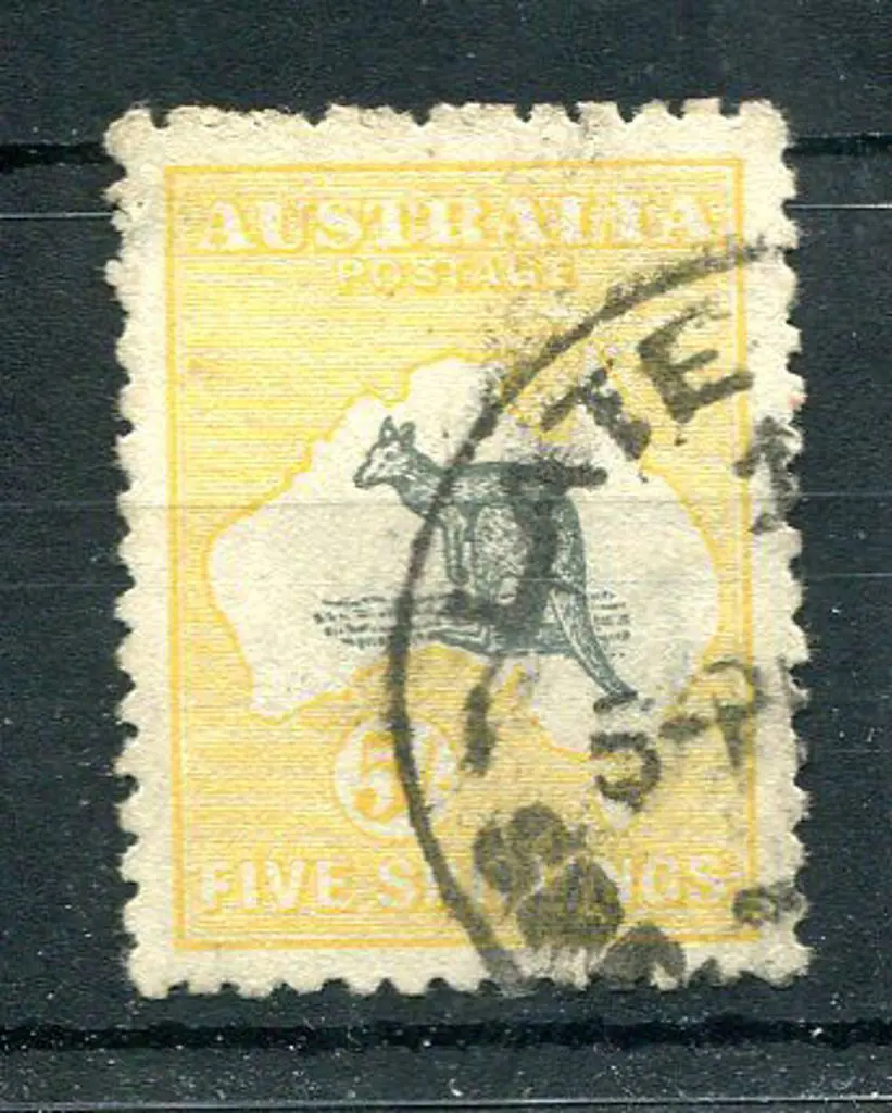1915 2nd Watermark 5/- deep grey & yellow with ... Image 1++