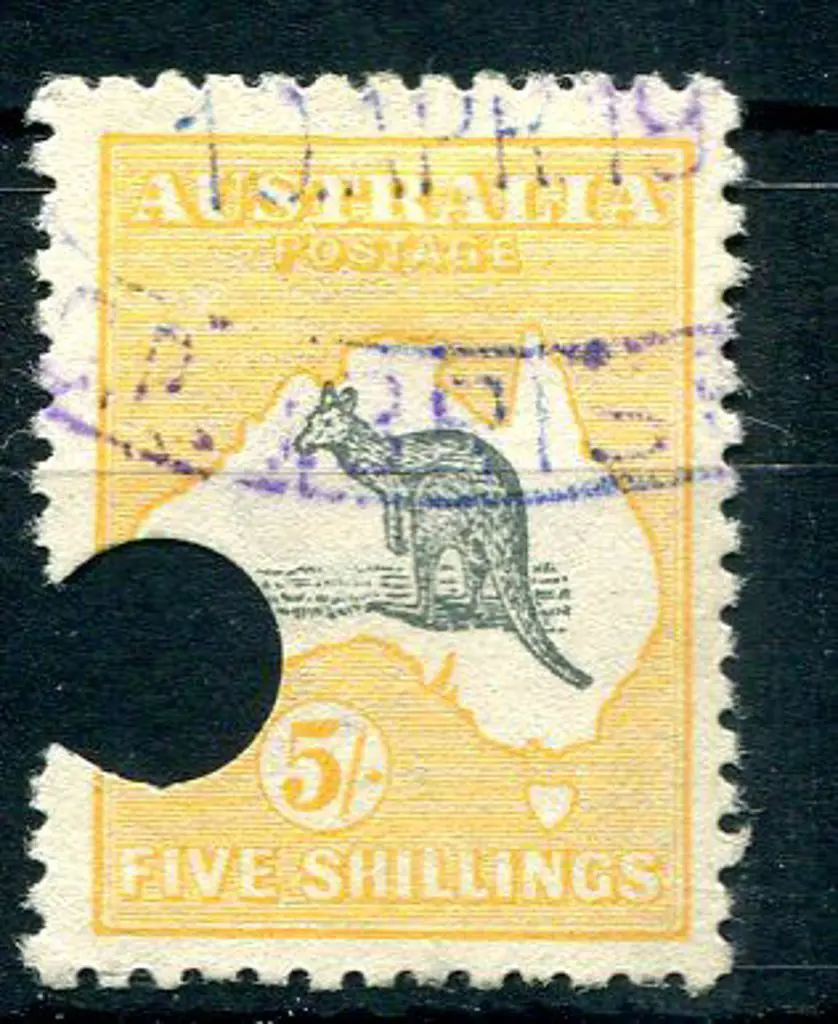 1915 2nd Watermark 5/- deep grey & yellow with ... Image 1++