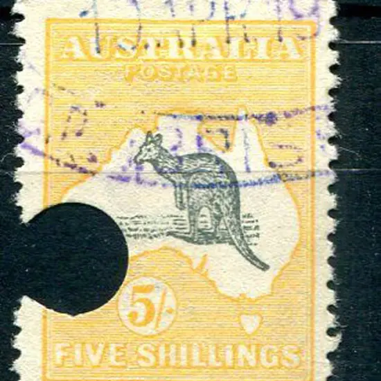 1915 2nd Watermark 5/- deep grey & yellow with ...